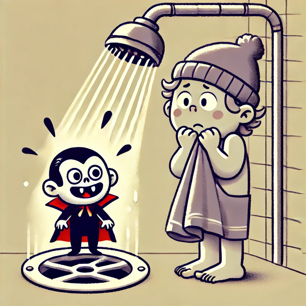 Count Dracula awaits you from the shower drain!