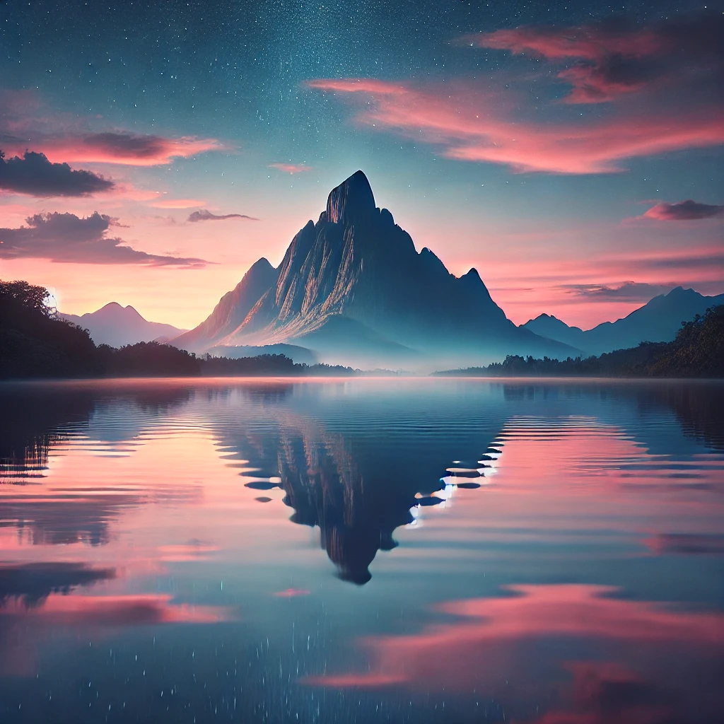 A mountain and lake at sunrise, symbolizing clarity, peace, and the power of a sound mind.